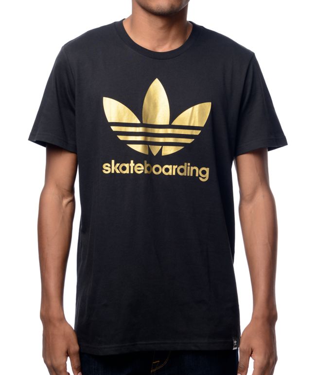 gold and black adidas shirt